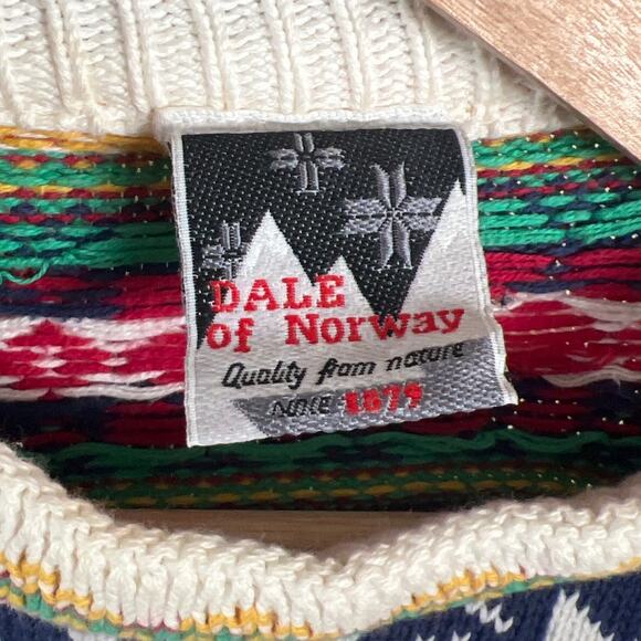 Dale of Norway Heavy Knit 100% Cotton Medium Ski Crewneck - Picture 3 of 9